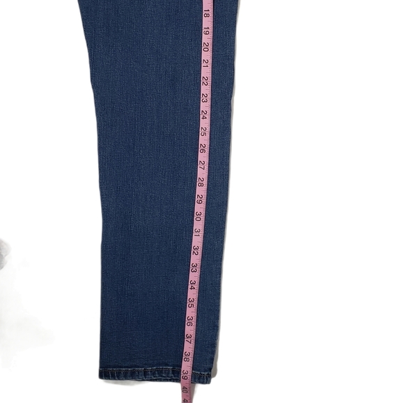 Earl Boyfriend Jeans Size 12 Embroidered Colorful Patches Route 66 Blue Denim - Picture 9 of 12